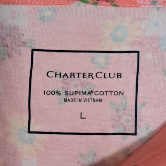 Charter Club Cotton Floral-Print T-Shirt Large - Picture 5 of 9